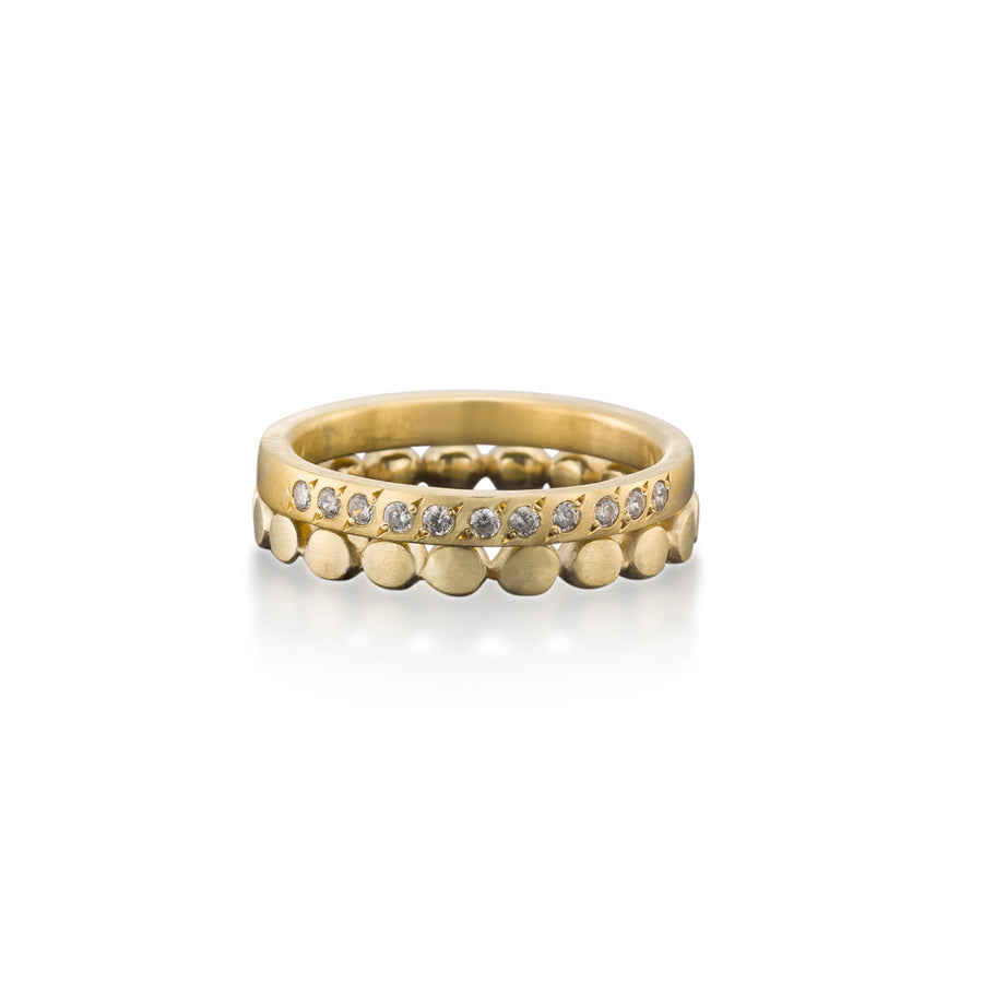 Half Eternity Ring With Pebble Band