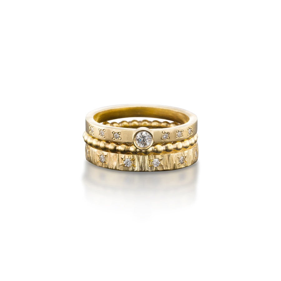 Diamond Yellow Crown Ring with Engagement Solitaire